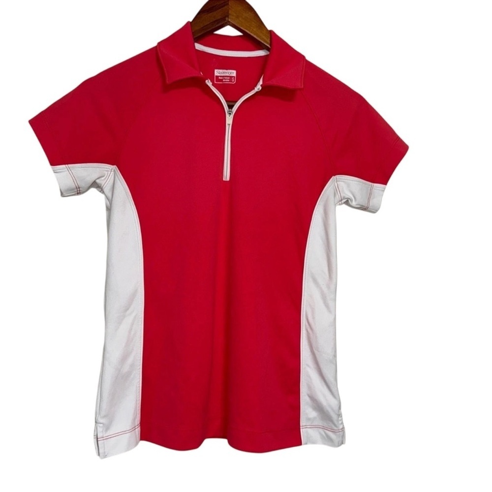 Slazenger Womens Ladies Short Sleeve Golf Polo Athletic Wear Red Size S